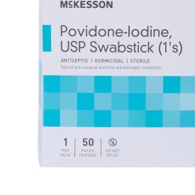 Impregnated Swabstick McKesson 10% Strength Povidone-Iodine aka Betadine Swabs Sterile - 500 Count