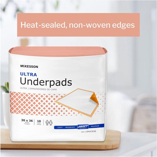 McKesson™ Chucks Underpads Ultra 30 X 36 Inch, Heavy Absorbency - 100 count