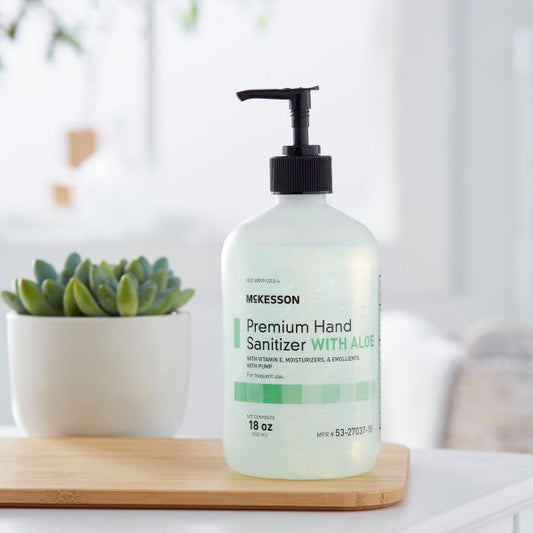 Premium Hand Sanitizer with Aloe Mckesson 18oz. - Case of 12 Bottles