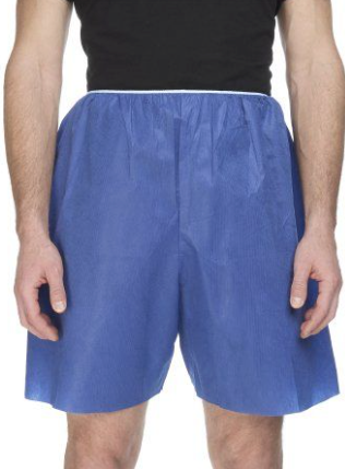 Patient Exam Shorts, Blue, Disposable, 50 Pack