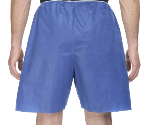 Patient Exam Shorts, Blue, Disposable, 50 Pack