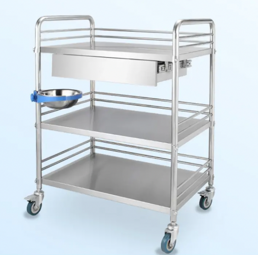 Stainless Steel Utility Rolling Carts Medical Use Trolley
