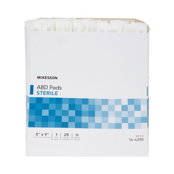 Abdominal Pad McKesson 5 X 9 Inch 1 per Pack Sterile - 400 Pack