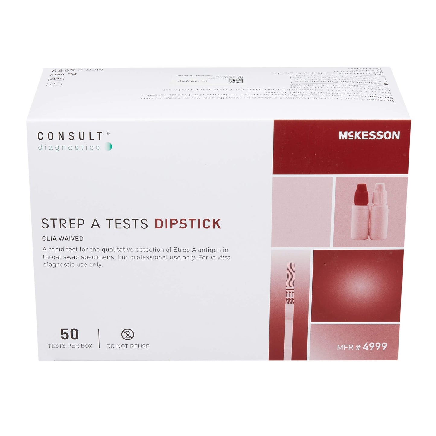 Rapid Strep A Test - Consult Strep Test 50 Pack, CLIA waived