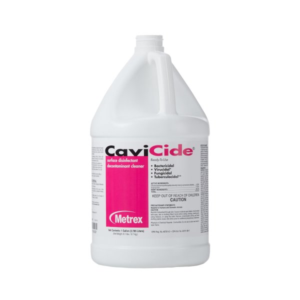 Case of 4 Gallons - CaviCide Disinfectant Alcohol Based Manual Pour Liquid 1 gallon Jug Each (4 Ct)