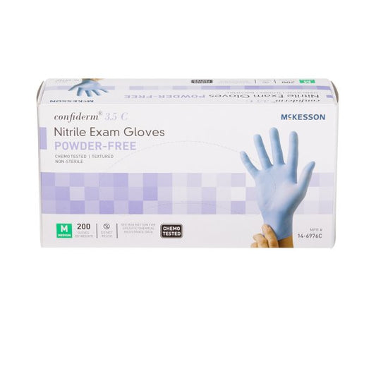 Medical Nitrile Exam Gloves by McKesson™ Confiderm 3.5C, Blue Chemo Tested - 200 Gloves