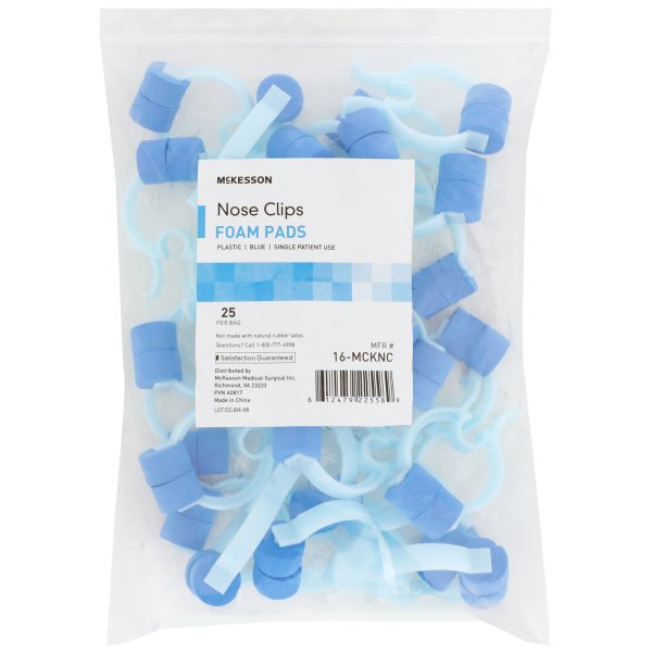 Nose Clip McKesson Foam, Disposable, Blue Plastic For Spirometer