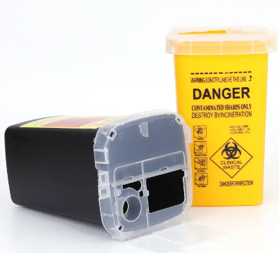 Sharps Container - 1 Liter (3-Pack), Biohazard Needle and Syringe Disposal, Medical Grade
