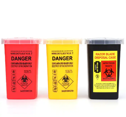 Sharps Container - 1 Liter (3-Pack), Biohazard Needle and Syringe Disposal, Medical Grade