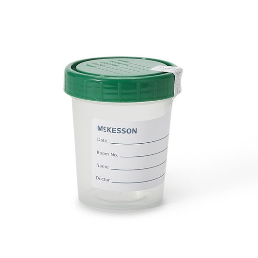Specimen Container McKesson 120 mL (4 oz.) Screw Cap, Sterile - 100 Pack